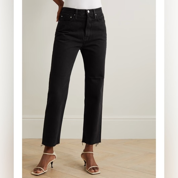 Toteme Classic Cut High Rise Straight Leg Cotton Denim Jeans Black - Picture 3 of 14